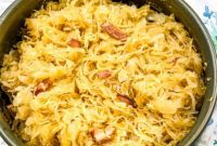 Sweet and Savory Apple Bacon Sauerkraut Bake