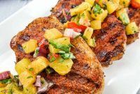 Fire Kissed Pork Chops with Sweet and Tangy Pineapple Salsa