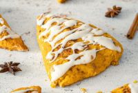 Heavenly Pumpkin Scones with Vanilla Bean Glaze