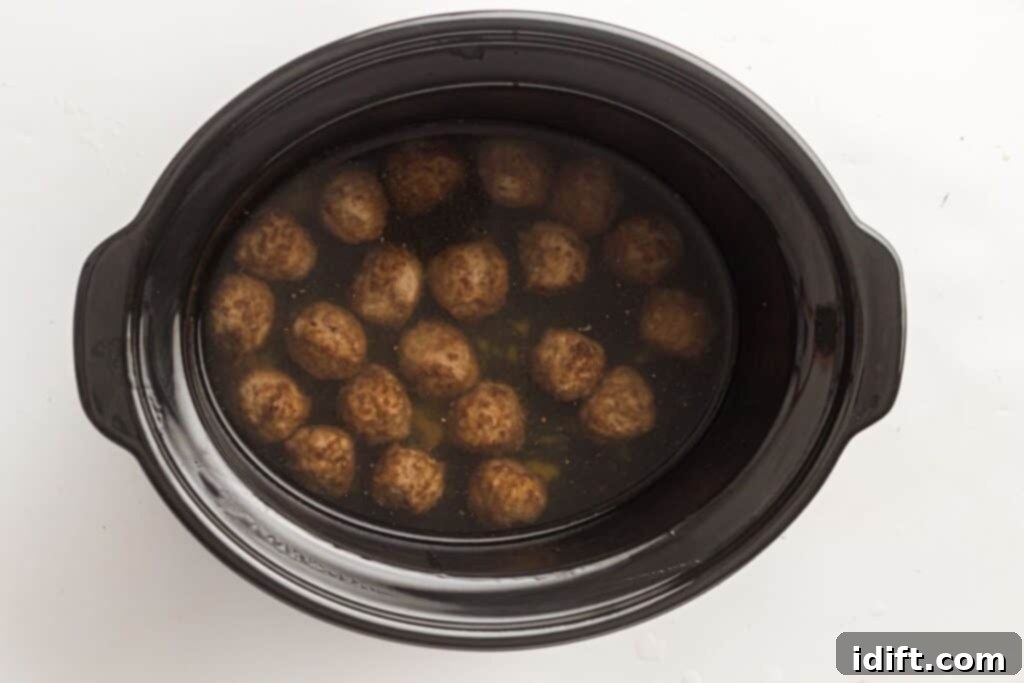 Slow Cooker Italian Wedding Soup Delight 5 Meatballs in Slow Cooker