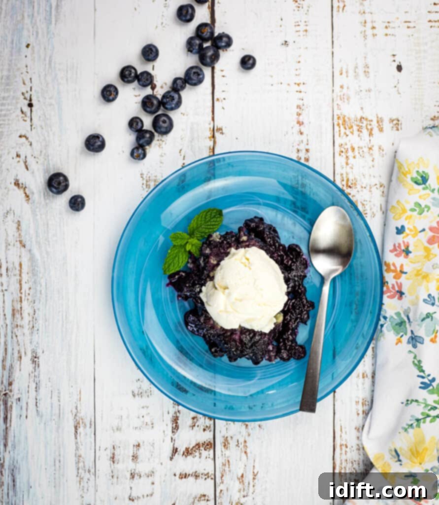 A final close-up of the delicious Blueberry Grunt, ready to be served and enjoyed.