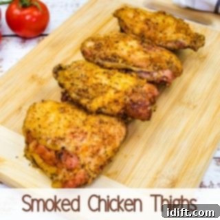 smoked chicken thighs on a cutting board