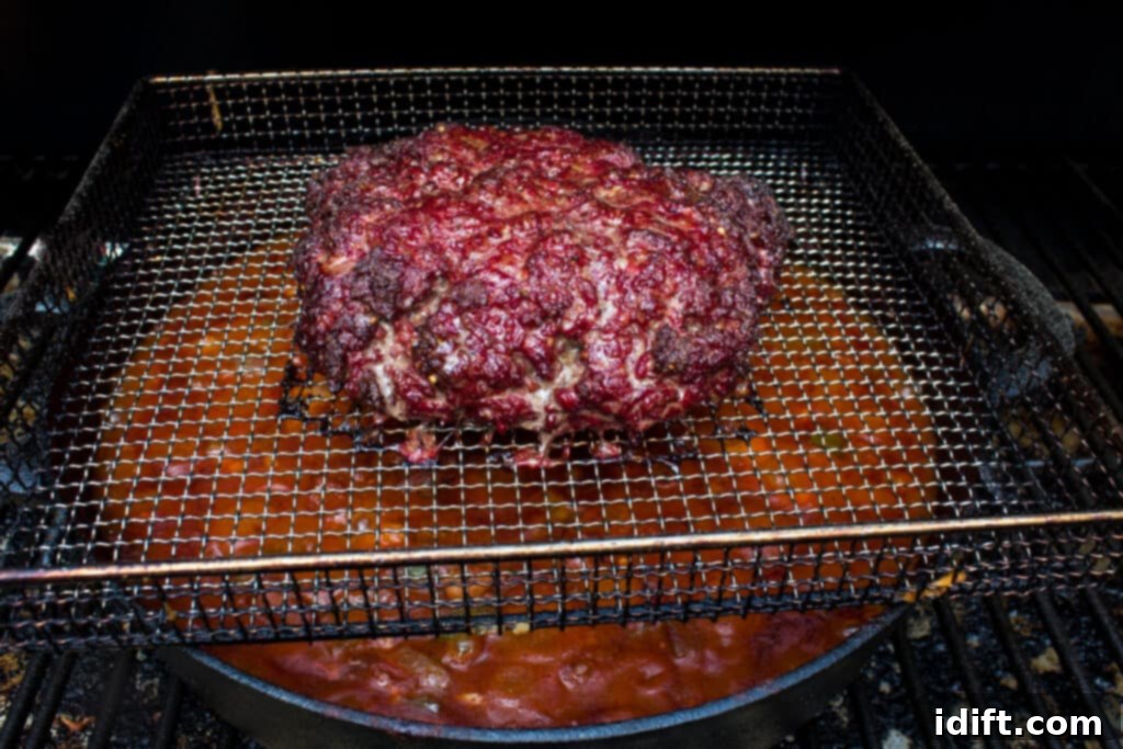 position the meat over the pot of chili