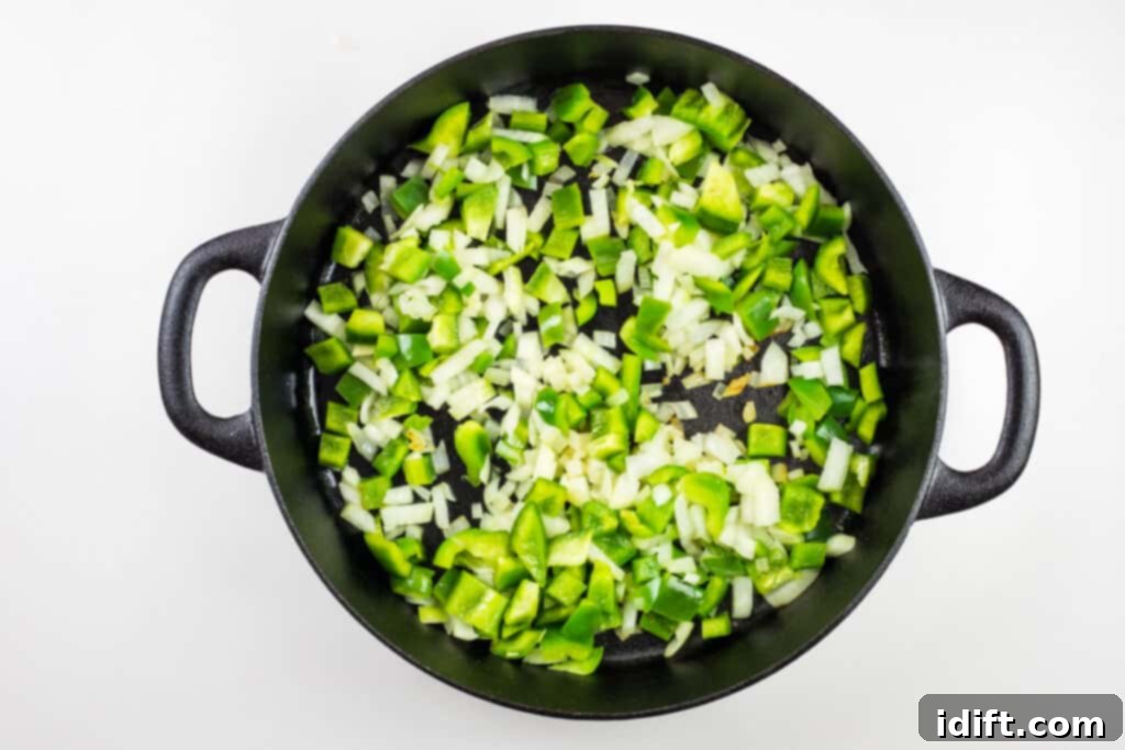 sauteeing the veg to make over the top chili
