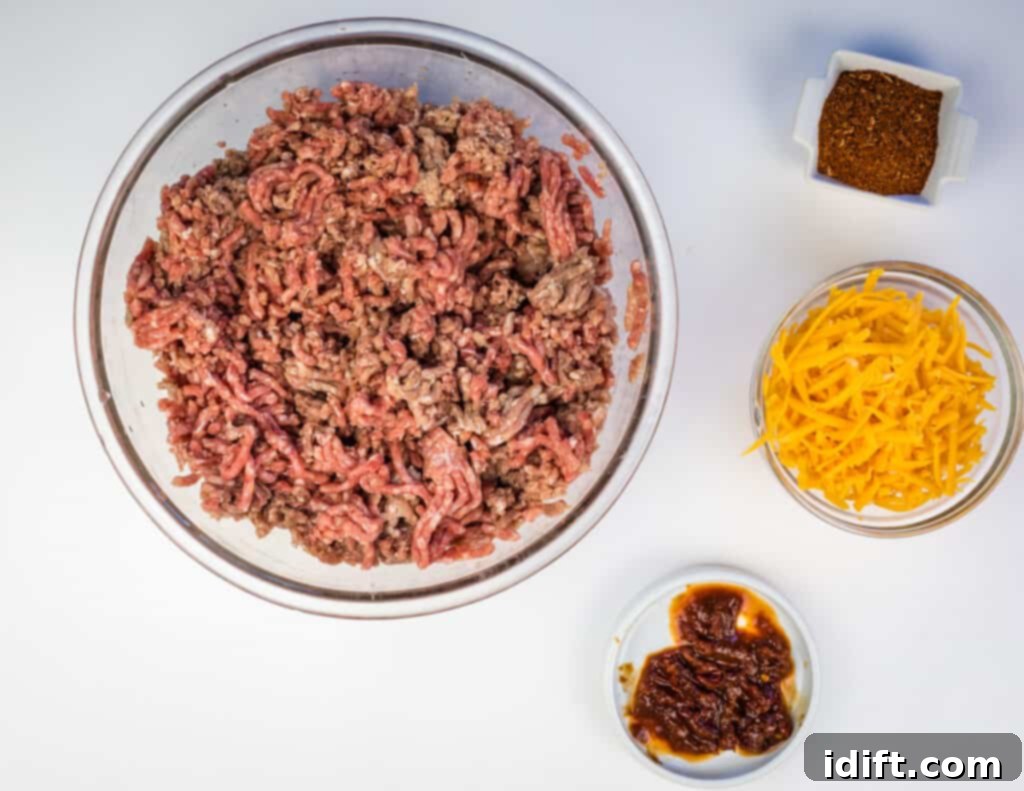 All the fresh ingredients laid out for making Tacos Dorados
