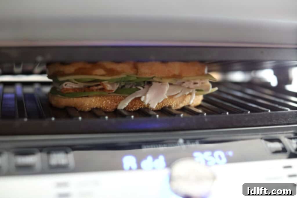 Place the assembled sandwich into the pre-heated panini press.