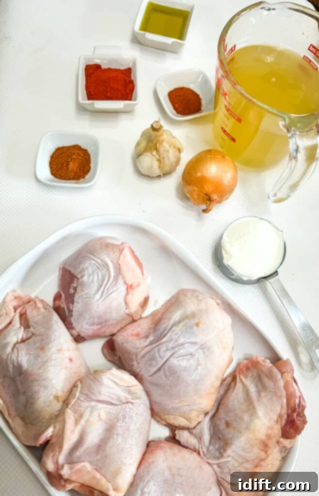 ingredients to make chicken paprikash instant pot