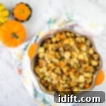 sausage stuffing recipe in a bowl