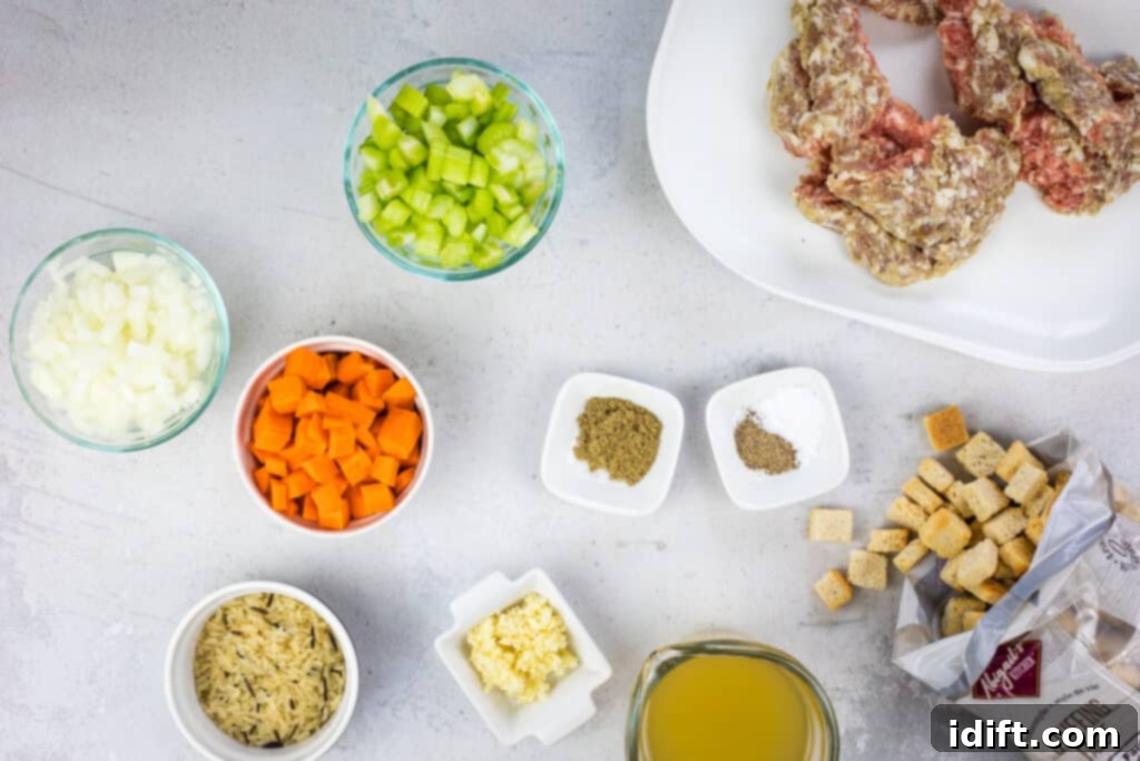 ingredients to make sausage stuffing recipe