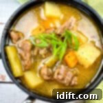 Steak and Potato soup instant pot in a bowl