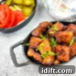 Smoked Pork Belly burnt ends in a dish