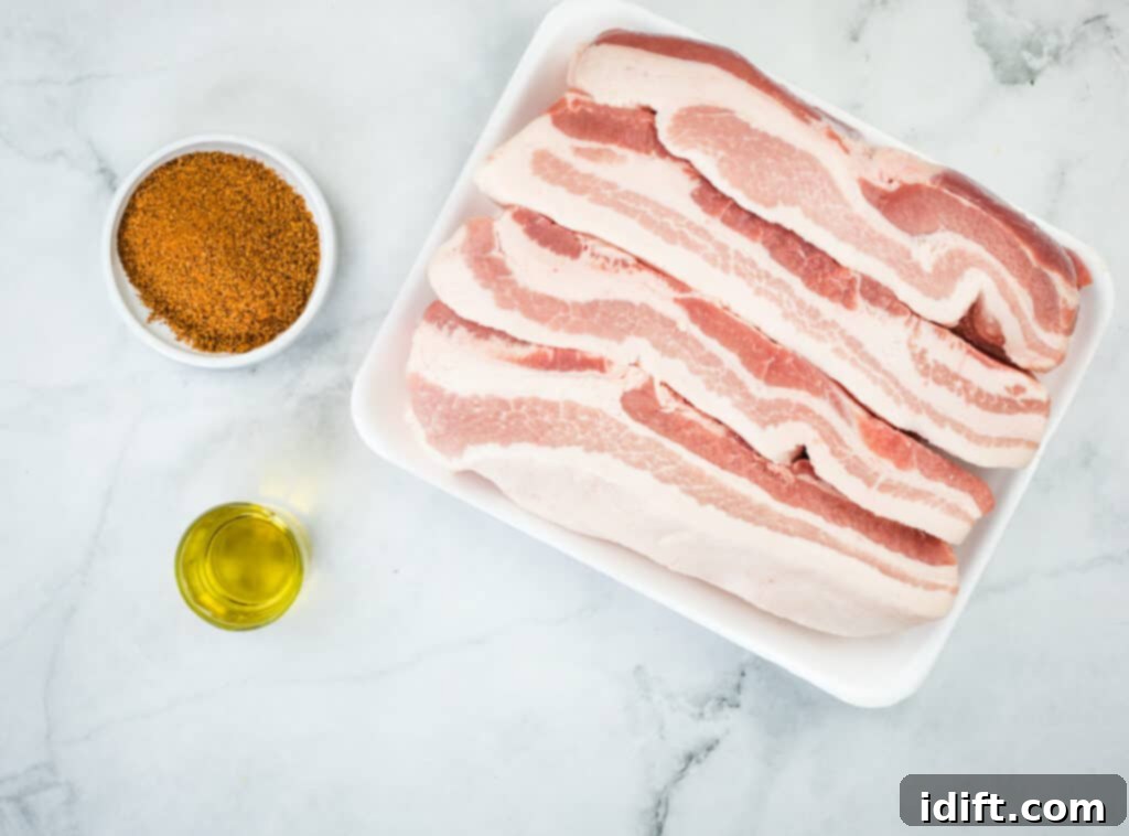 ingredients to make smoked pork belly burnt ends