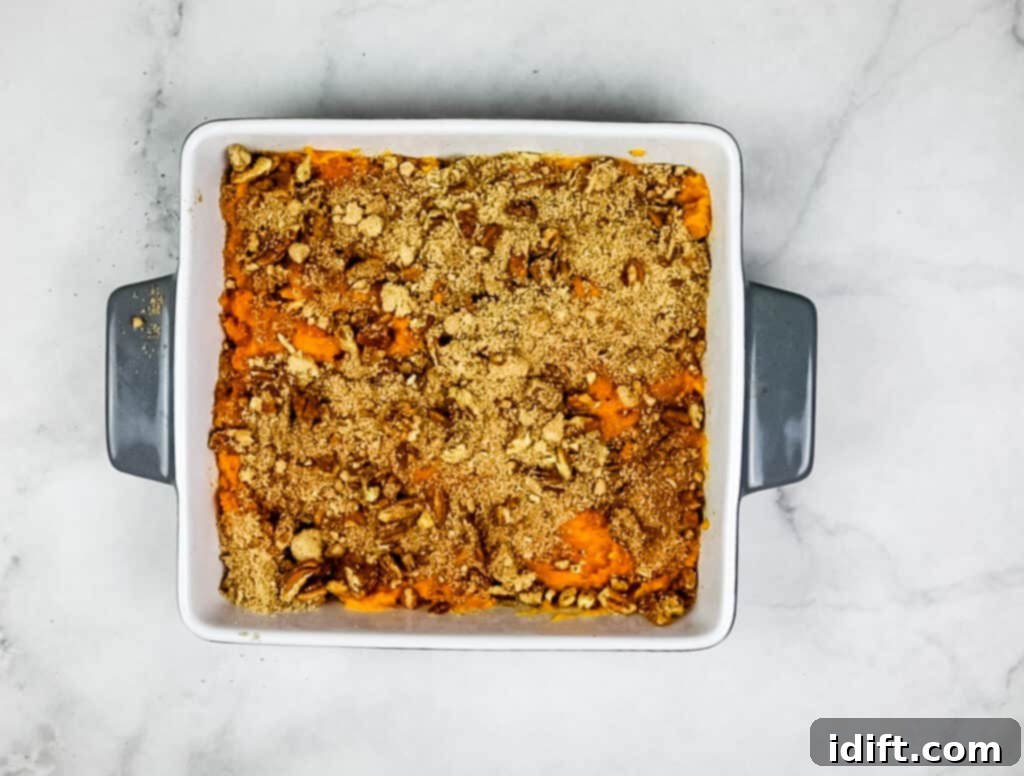 Maple Pecan Sweet Potato Bliss 10 add the pecan topping to the sweet potato filling and bake until golden