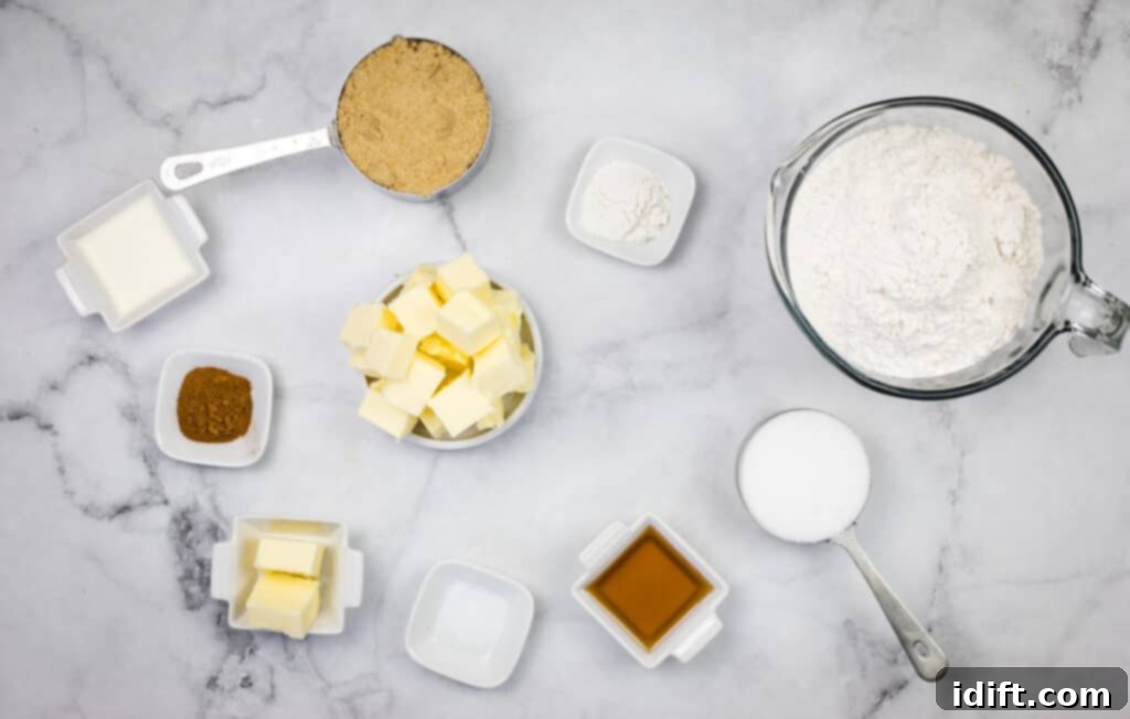 ingredients to make cinnamon roll cookies