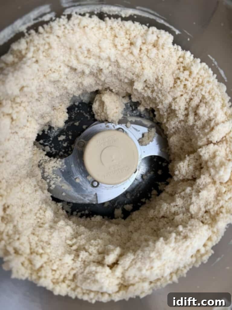 pulsing dough ingredients until it comes together