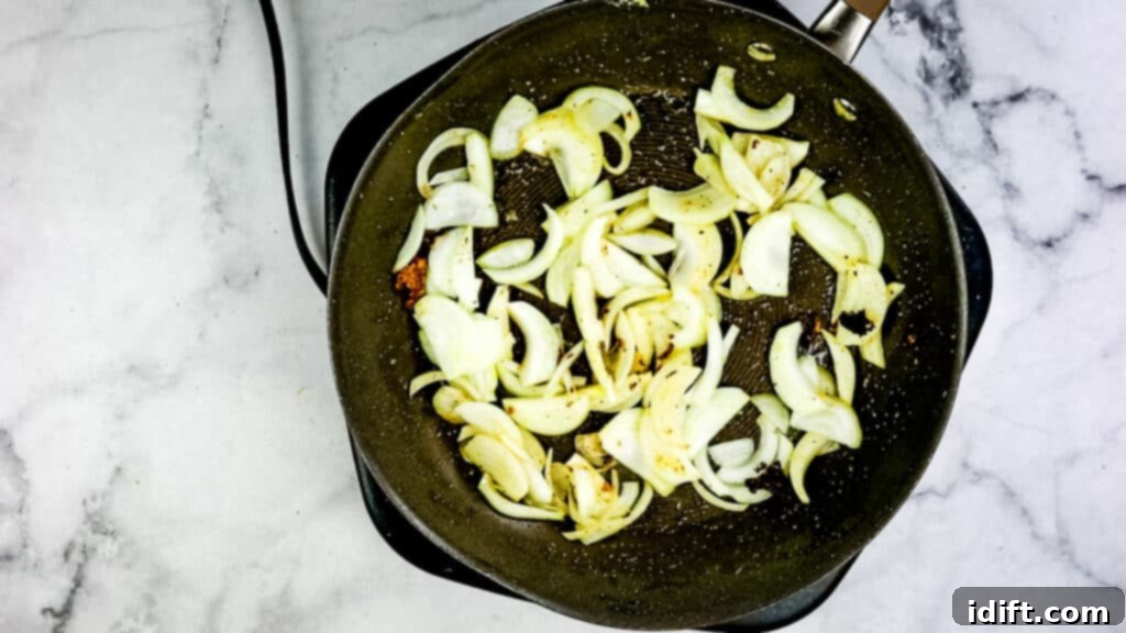 sautee the onions then deglaze the pan with wine