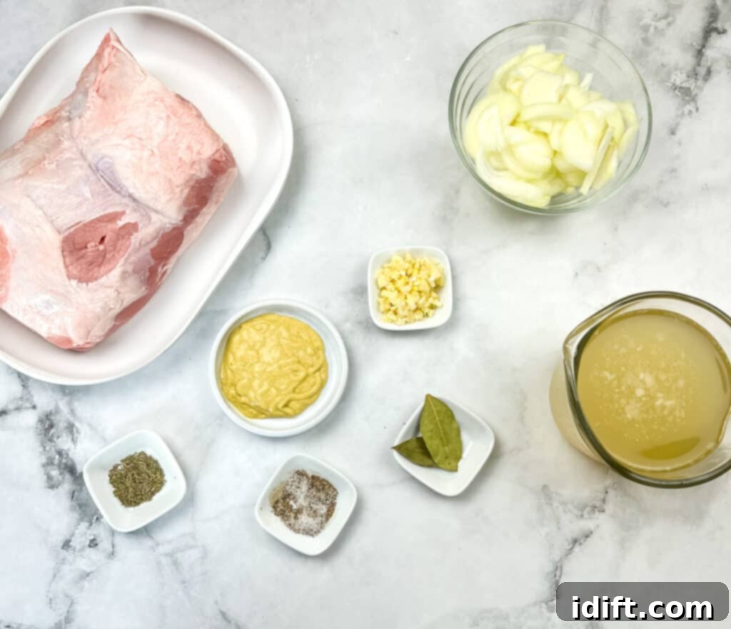 ingredients for german pork loin in the slow cooker