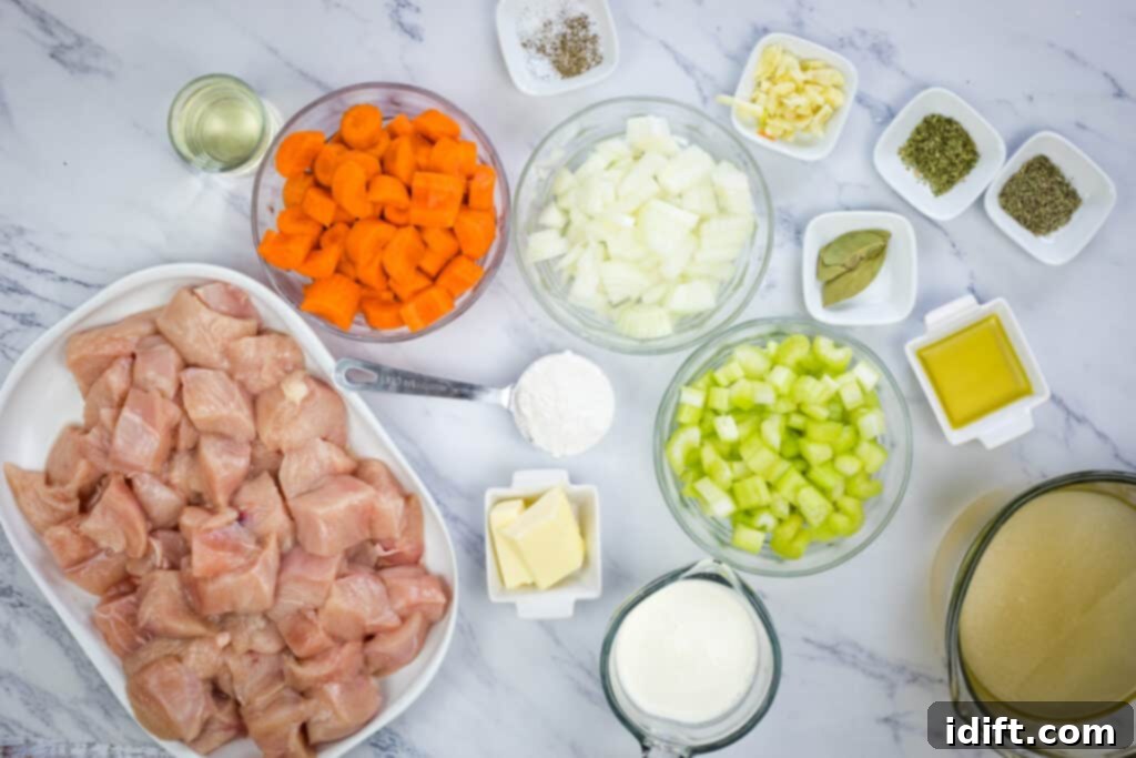 Ingredients for Chicken and Cheddar Dumplings Instant Precision Dutch Oven