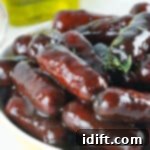 smoked little smokies in a serving bowl