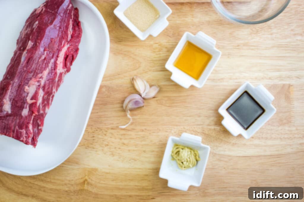 Ingredients to make Smoked Beef Tenderloin.