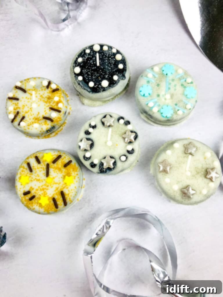 decorated new years eve cookies