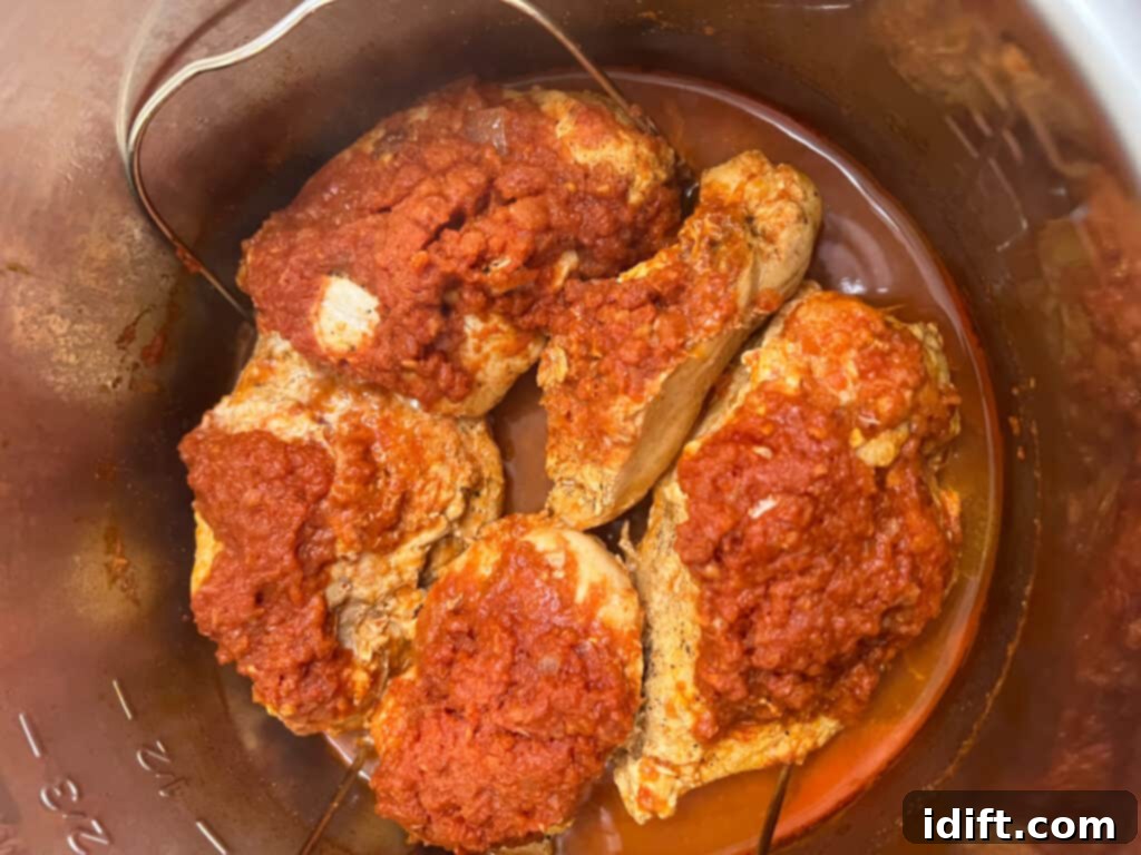 Easy Instant Pot Chicken Tinga 7 Cook until tender