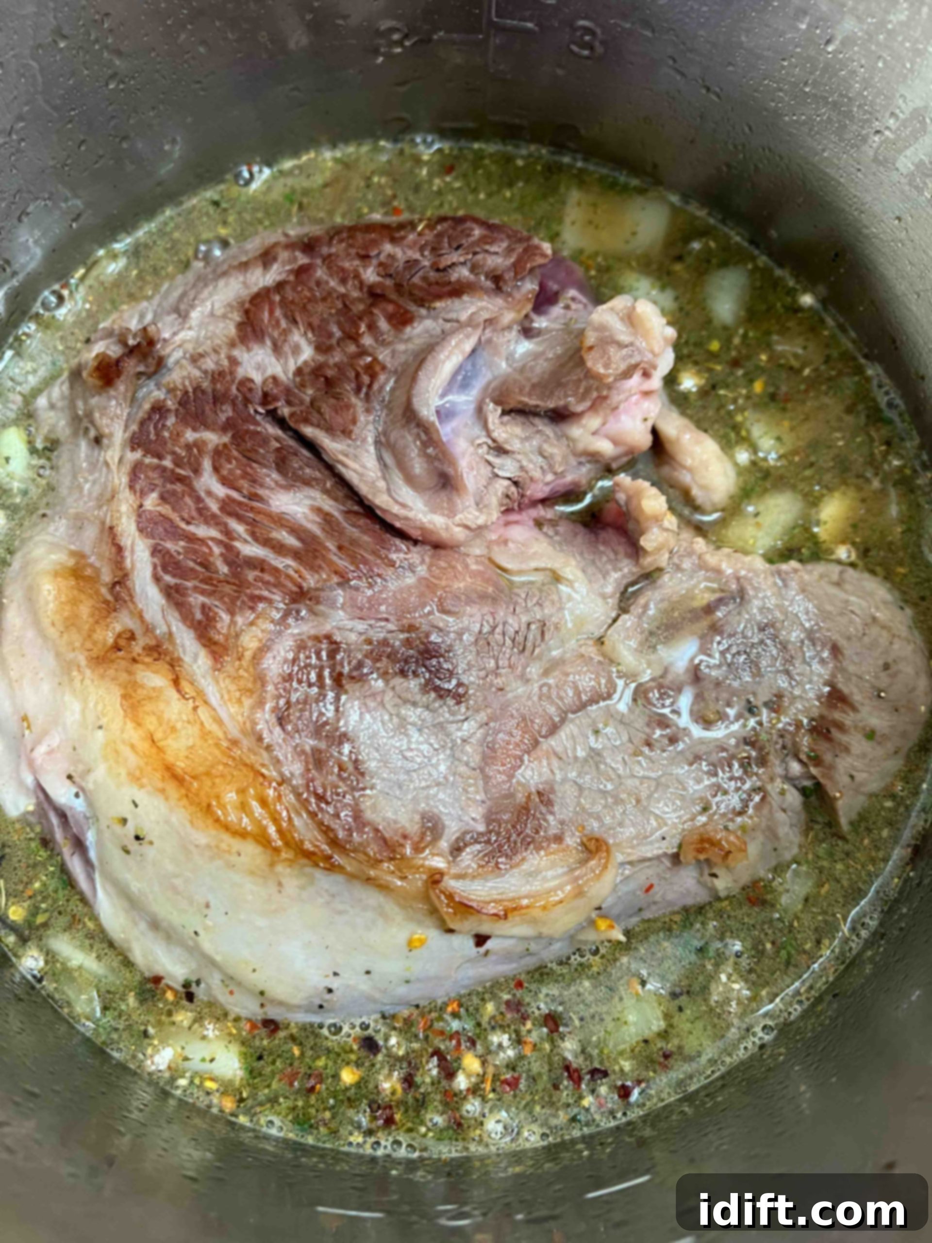 Easy Instant Pot Italian Beef Sandwiches 9 adding the beef back to the instant pot to make italian beef sandwiches