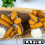 Crispy Air Fryer Chicken Fries 5 Air Fryer Chicken Fries in baskets with dipping sauce