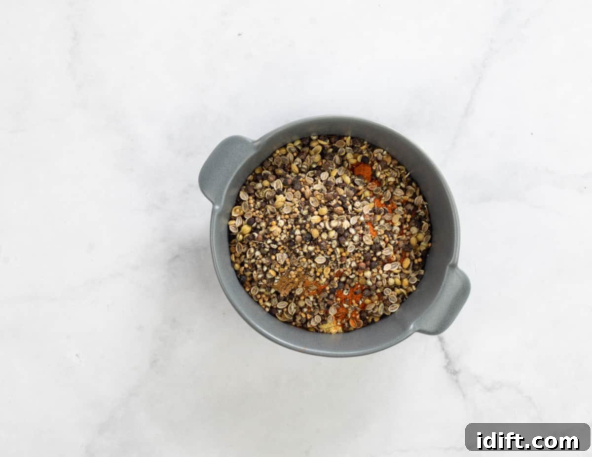 pastrami rub spices mixed in a bowl