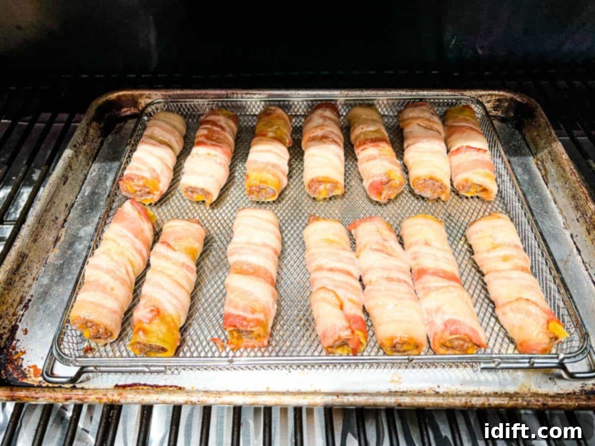 Shotgun shells placed on a tray inside the smoker.