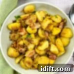 blackstone fried potatoes in a serving bowl.