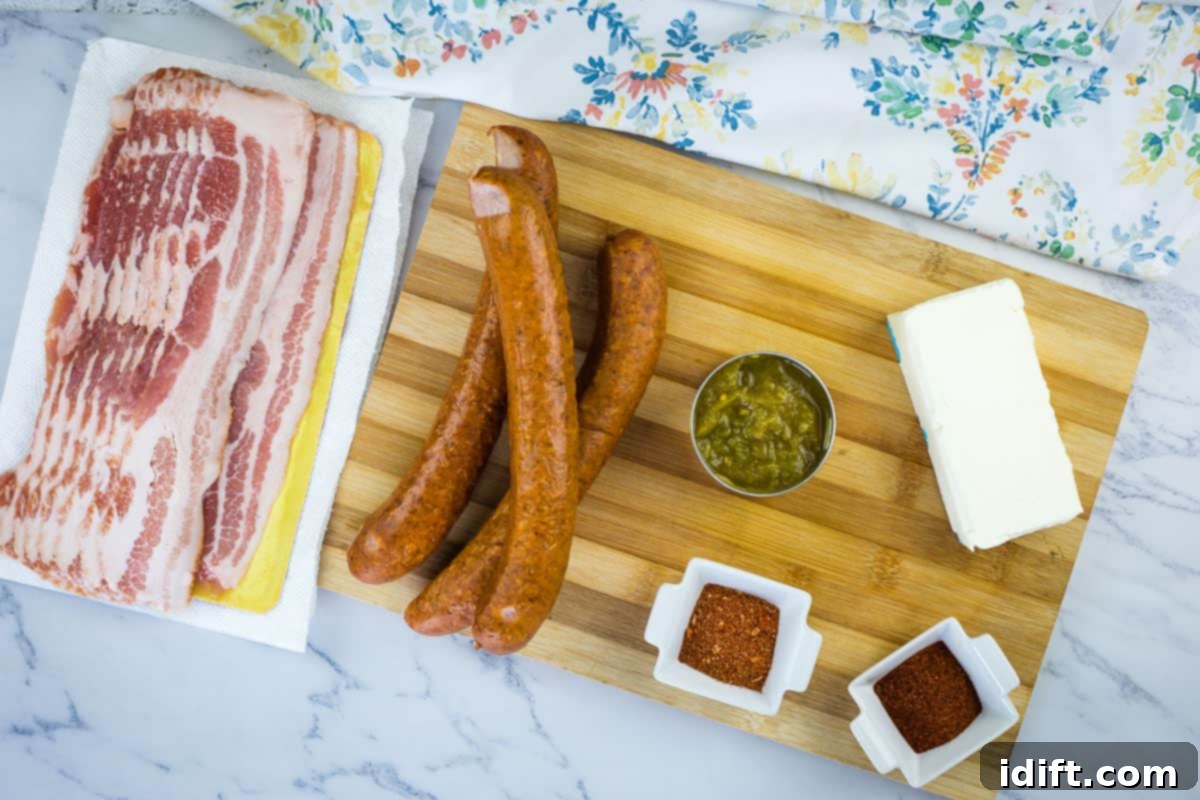 ingredients laid out to make smoked pork shots