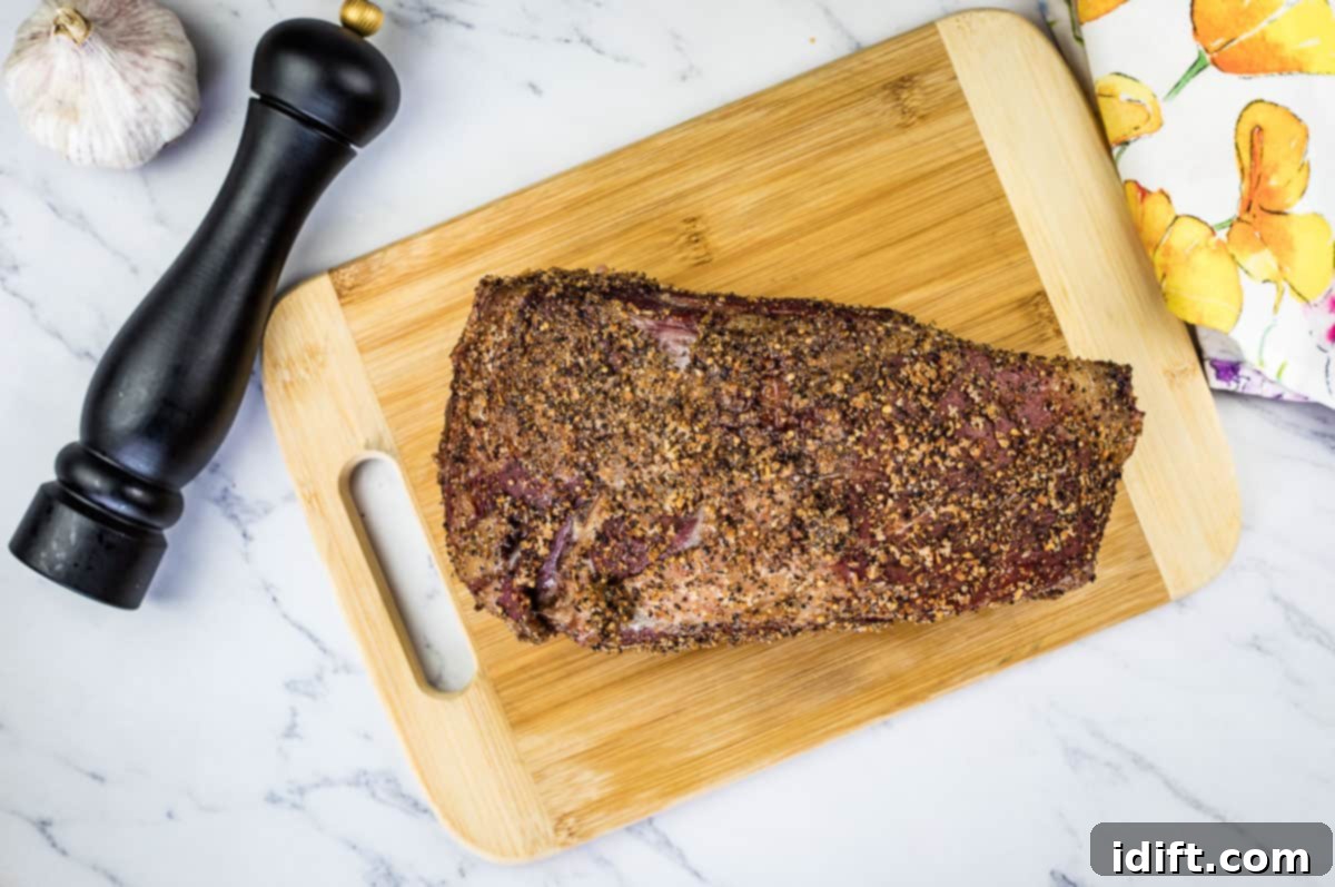 Slow-Smoked Ribeye Perfection 7 cooked ribeye roast ready for slicing