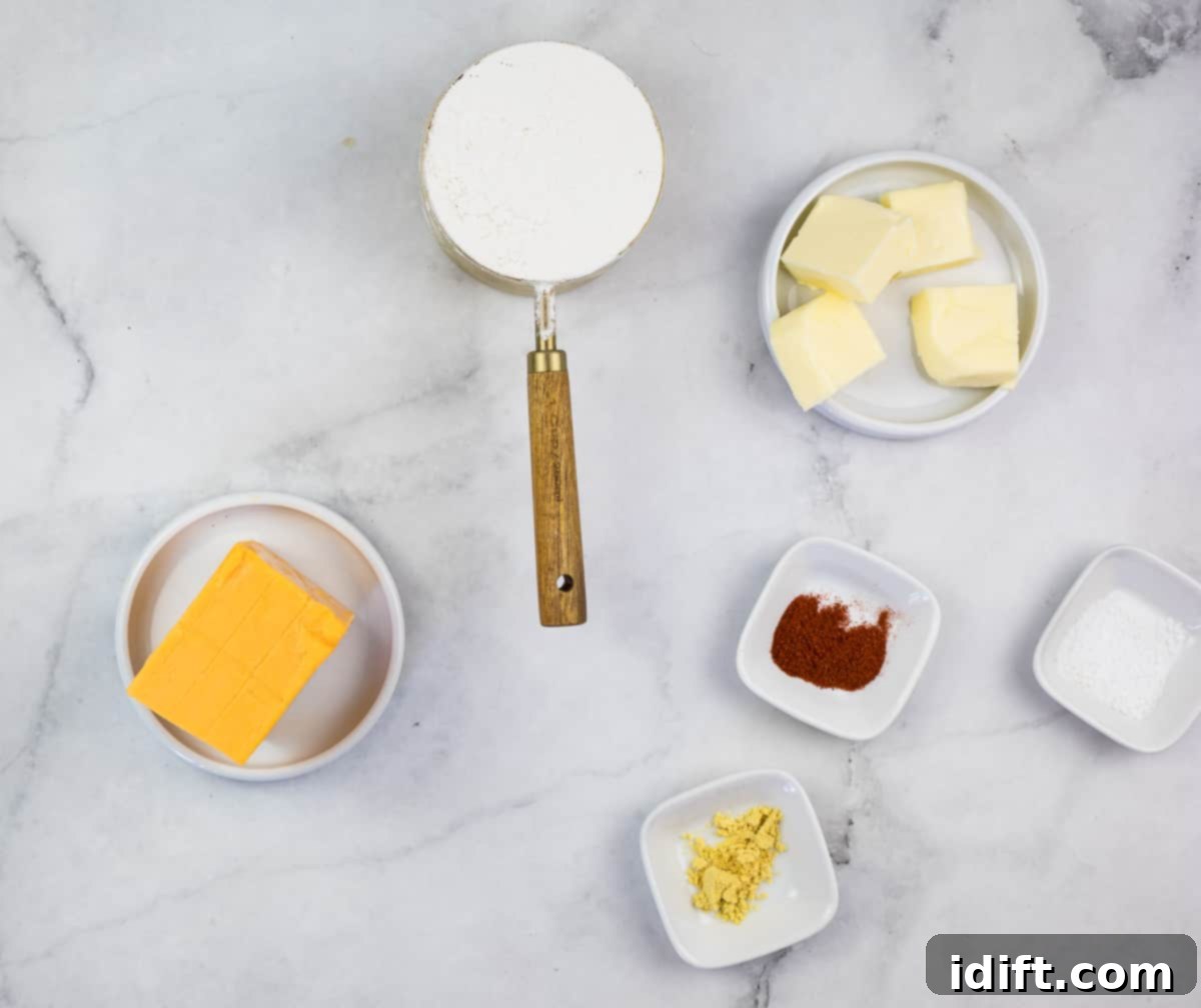 Array of fresh Cheez-It tostada ingredients laid out on a kitchen counter.
