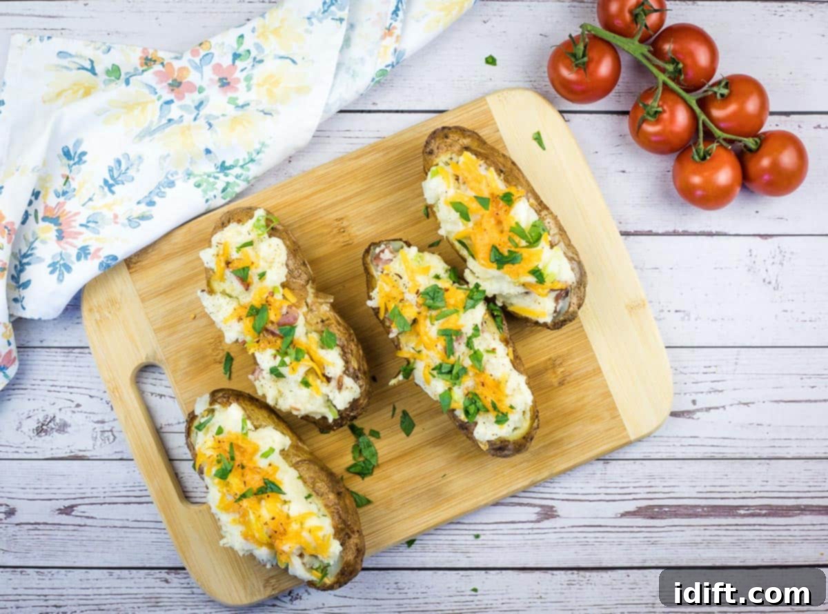 smoked double stuffed potatoes ready to eat