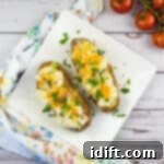 Smoked Double Stuffed Baked Potatoes on a plate