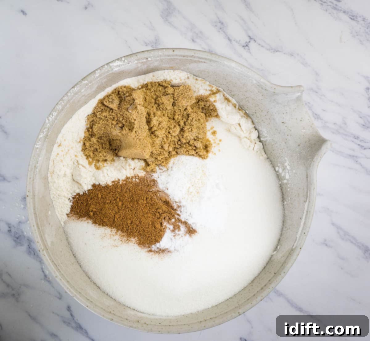 Spiced Chocolate Pumpkin Dream 5 Mixing the dry cake ingredients in a large bowl