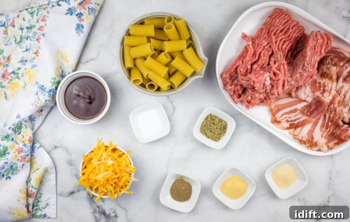 A vibrant selection of ingredients laid out, showcasing fresh produce and pantry staples for Smoked Bullets.