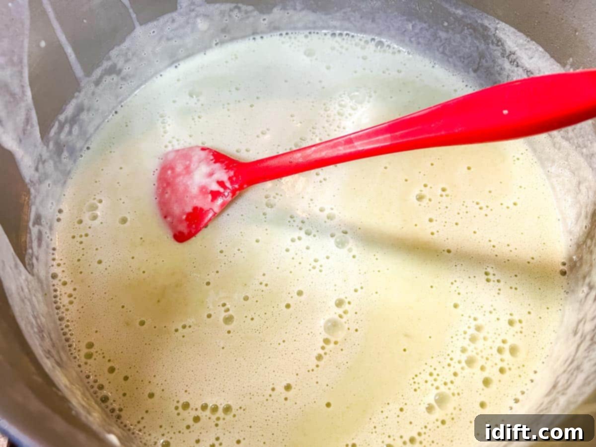 Jalapeno Velvet Warmth 9 The smoothly pureed soup has been returned to the soup pot, ready for the final touches.