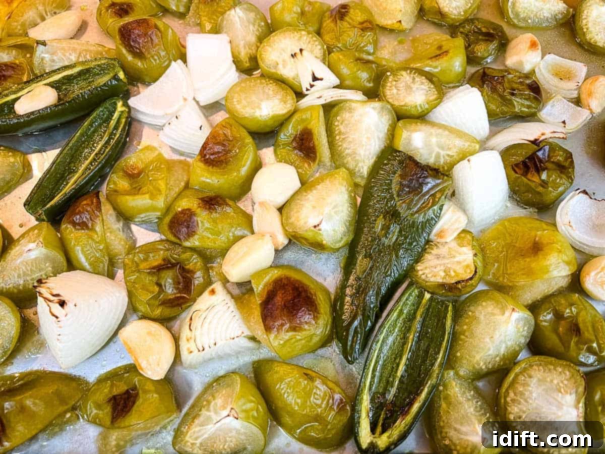 Roasted veggies ready for blending.