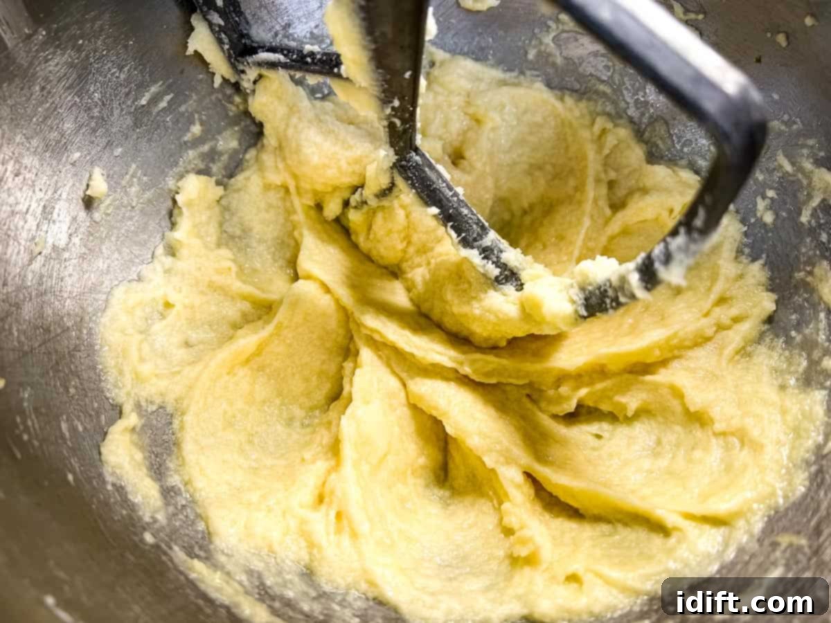 Cookie dough with egg and vanilla mixed in.