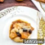 An individual apple-cranberry puff pastry tart on a plate, showcasing its golden crust and delicious fruit filling.