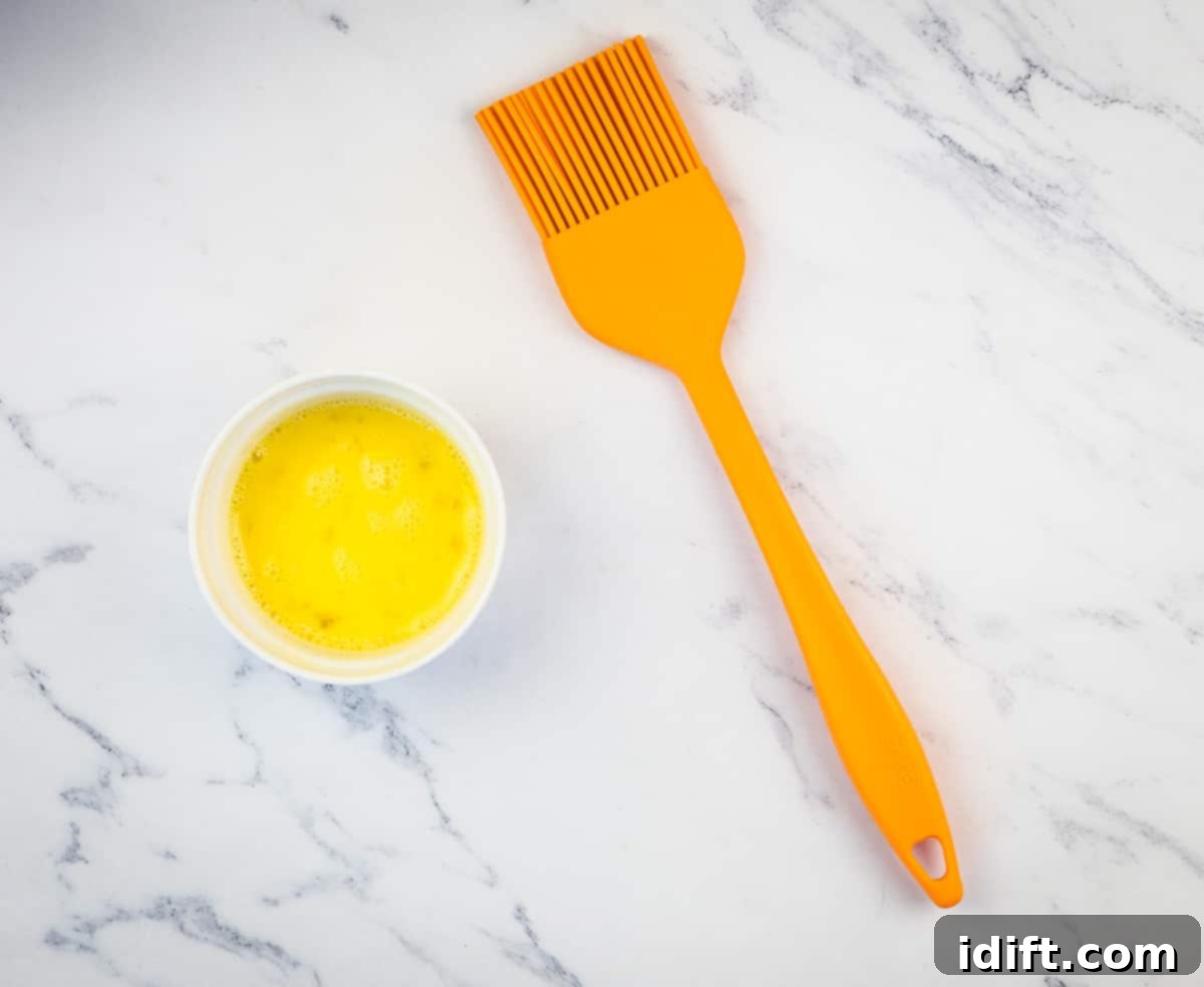 Egg wash and a brush.