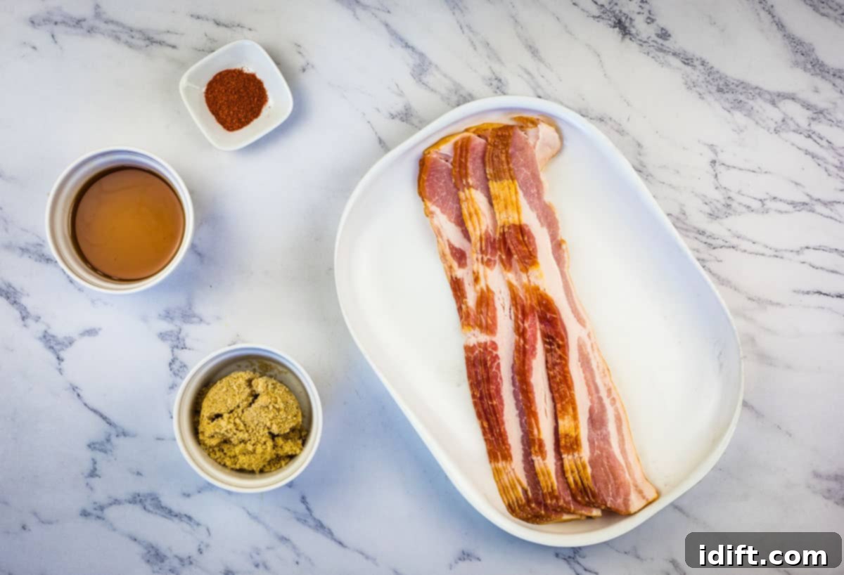 Millionaire's Bacon 6 Ingredients to make candied bacon.