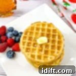 Air Fryer Frozen Waffles: The Ultimate Crisp 5 A stack of waffles heated up in the air fryer.
