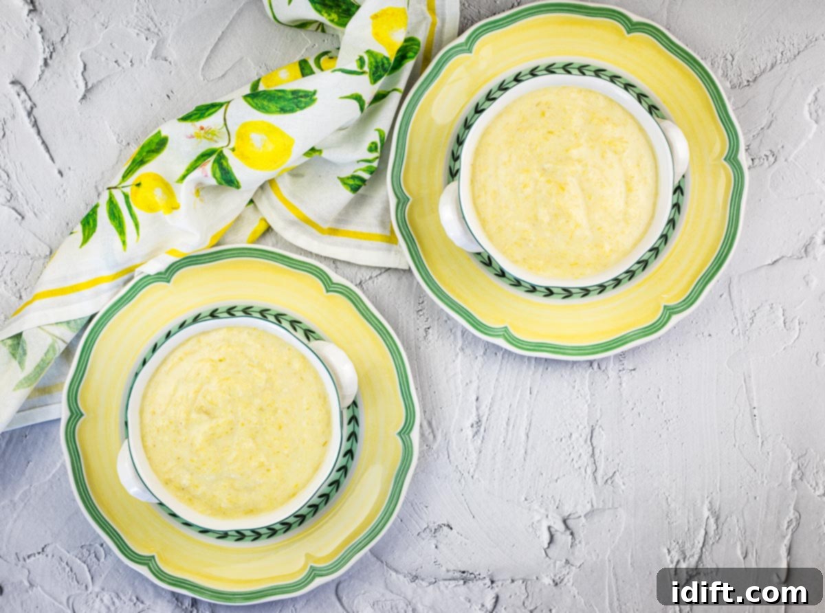 Two bowls of Leek and Green Garlic Soup.