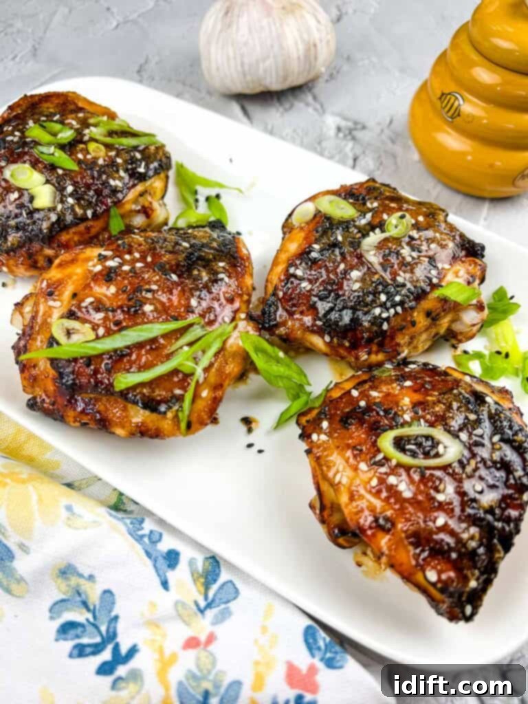Air Fryer Honey Garlic Chicken on a platter.