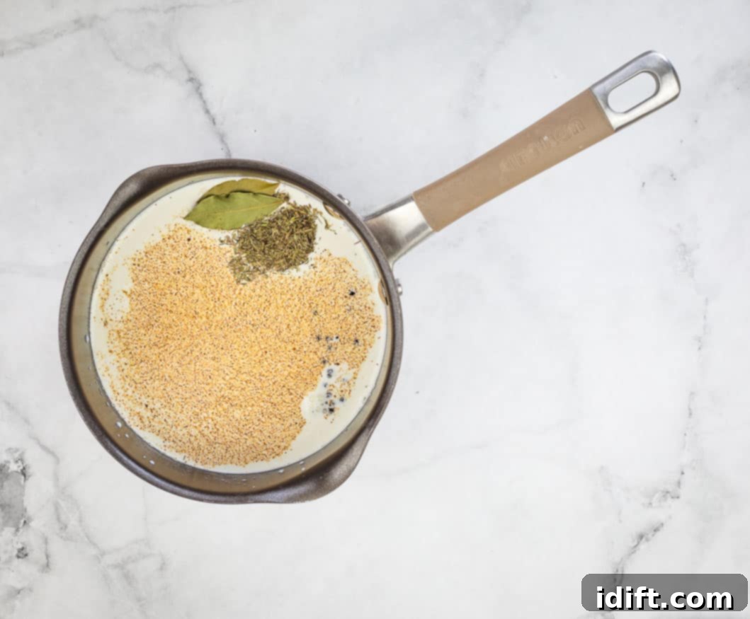 Spiced Hot Cross Bun French Toast Bake 7 Steep the milk and cream with the spices.