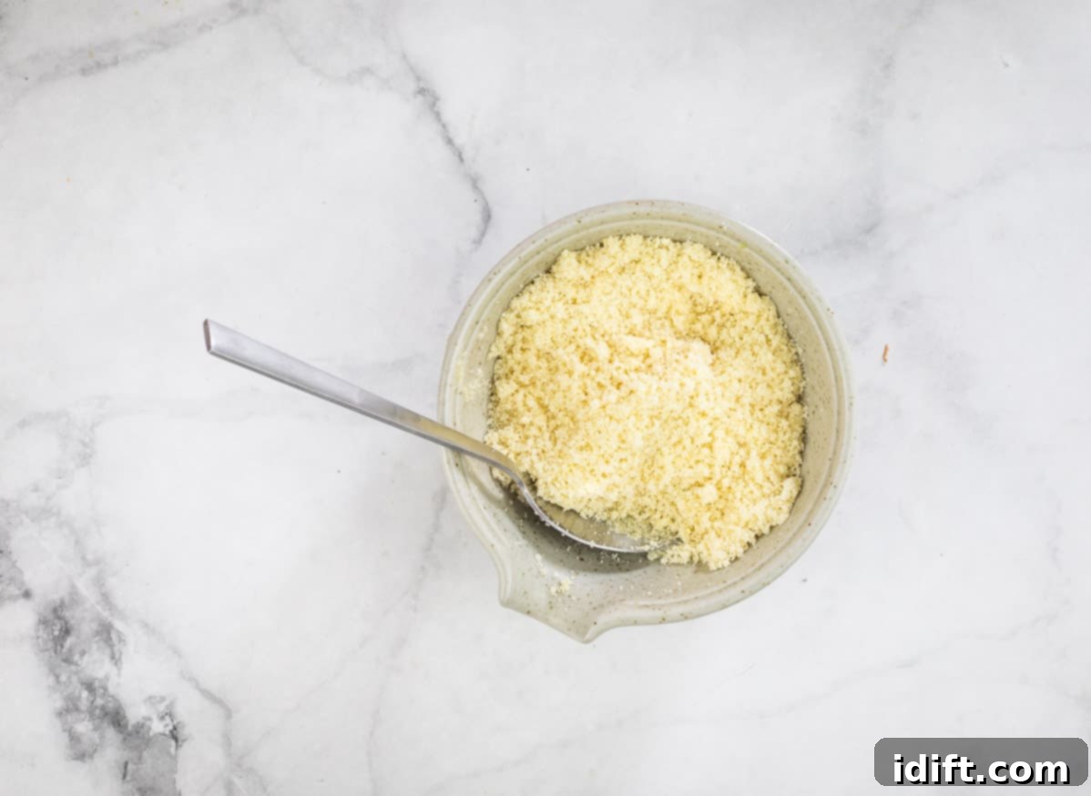 Chicken Florentine Artichoke Casserole 9 Butter mixed with panko and Parmesan in a bowl.