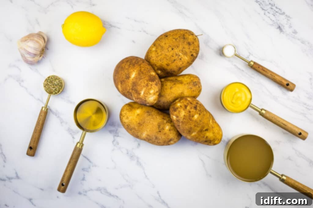 Ingredients to make Greek Lemon Potaotes.
